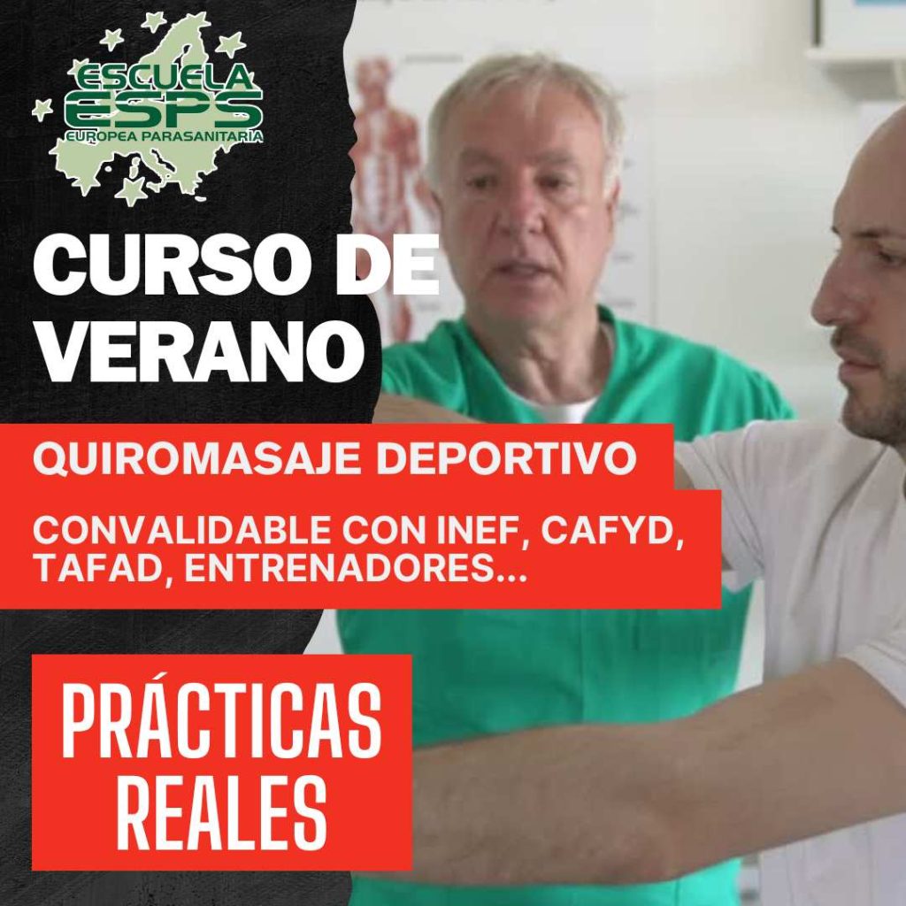 cursos de quiromasaje y quiromasaje deportivo intensivos de verano